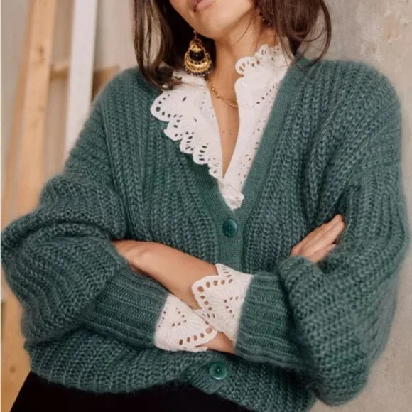 Sezane * Achille Cardigan * Sauge (Sage) * Size XS - Picture 1 of 8
